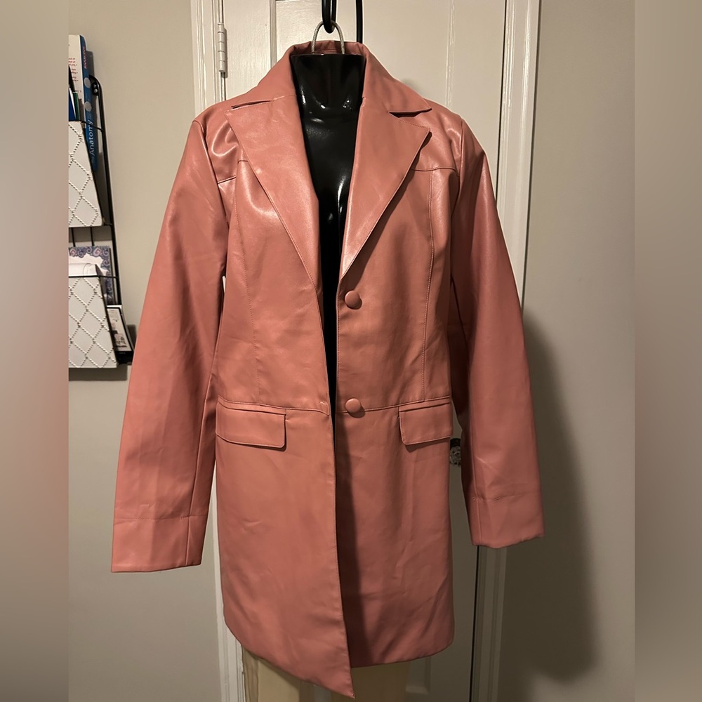 Leather Pink Blazer Jacket